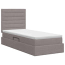 vidaXL Ágy tárolóval és matraccal Tópszínű 90 x 200 cm szövet