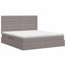 vidaXL Ágy tárolóval és matraccal Tópszínű 160 x 200 cm szövet