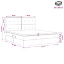 vidaXL Ágy tárolóval és matraccal Krémszínű 160 x 200 cm szövet