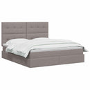 vidaXL Ágy tárolóval és matraccal Tópszínű 180 x 200 cm szövet