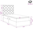 vidaXL Ágy tárolóval és matraccal fejtámlával Kék 100 x 200 cm szövet