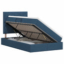 vidaXL Ágy tárolóval és matraccal fejtámlával Kék 120 x 200 cm szövet
