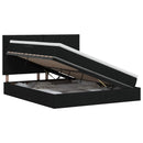 vidaXL Ágy tárolóval és matraccal tárolóval Fekete 140 x 190 cm szövet