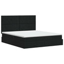 vidaXL Ágy tárolóval és matraccal tárolóval Fekete 140 x 190 cm szövet