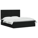 vidaXL Ágy tárolóval és matraccal tárolóval Fekete 140 x 190 cm szövet