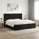 vidaXL Ágy tárolóval és matraccal tárolóval Fekete 200 x 200 cm szövet