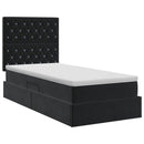 vidaXL Ágy tárolóval és matraccal tárolóval Fekete 90 x 200 cm Bársony