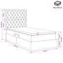 vidaXL Ágy tárolóval és matraccal Sötétzöld 100 x 200 cm Bársony