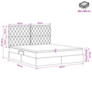 vidaXL Ágy tárolóval és matraccal Világosszürke 160 x 200 cm Bársony