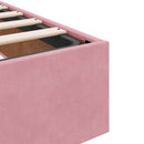 vidaXL Ágy tárolóval és matraccal Rózsaszín 90 x 190 cm Bársony