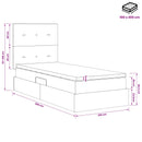 vidaXL Ágy tárolóval és matraccal Rózsaszín 100 x 200 cm Bársony