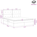 vidaXL Ágy tárolóval és matraccal Világosszürke 140 x 190 cm Bársony