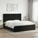 vidaXL Ágy tárolóval és matraccal Fekete 180 x 200 cm Bársony