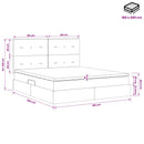 vidaXL Ágy tárolóval és matraccal Sötét kék 180 x 200 cm Bársony