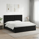 vidaXL Ágy tárolóval és matraccal Fekete 200 x 200 cm Bársony
