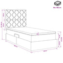 vidaXL Ágy tárolóval és matraccal Sötét kék 90 x 190 cm Bársony