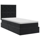 vidaXL Ágy tárolóval és matraccal tárolóval Fekete 90 x 200 cm Bársony