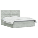 vidaXL Ágy tárolóval és matraccal Világosszürke 140 x 190 cm Bársony