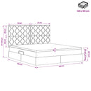 vidaXL Ágy tárolóval és matraccal Sötétzöld 140 x 190 cm Bársony