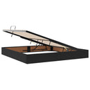 vidaXL Ágy tárolóval és matraccal Fekete 200 x 200 cm Bársony