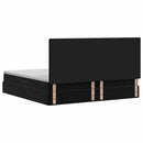 vidaXL Ágy tárolóval és matraccal Fekete 200 x 200 cm Bársony
