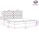 vidaXL Ágy tárolóval és matraccal Sötét kék 200 x 200 cm Bársony