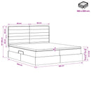 vidaXL Tárolós Ágy fejtámlával tárolóval Fekete 180 x 200 cm Szövet