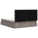 vidaXL Tárolós Ágy fejtámlával tárolóval Tópszínű 180 x 200 cm Szövet