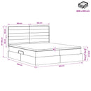vidaXL Tárolós Ágy fejtámlával tárolóval Fekete 200 x 200 cm Szövet