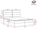 vidaXL Tárolós Ágy fejtámlával tárolóval Fekete 180 x 200 cm Szövet