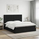 vidaXL Tárolós Ágy fejtámlával tárolóval Fekete 180 x 200 cm Szövet