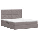 vidaXL Tárolós Ágy fejtámlával tárolóval Tópszínű 180 x 200 cm Szövet