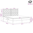 vidaXL Tárolós Ágy fejtámlával tárolóval Kék 200 x 200 cm Szövet