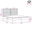 vidaXL Tárolós Ágy fejtámlával Sötétzöld 200 x 200 cm Bársony
