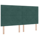 vidaXL Tárolós Ágy fejtámlával Sötétzöld 180 x 200 cm Bársony