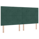 vidaXL Tárolós Ágy fejtámlával Sötétzöld 200 x 200 cm Bársony