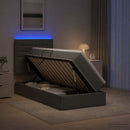 vidaXL LED tárolós ágy matraccal Sötétszürke 100 x 200 cm Szövet