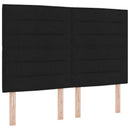 vidaXL LED tárolós ágy matraccal Fekete 140 x 190 cm Szövet