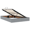 vidaXL LED tárolós ágy matraccal Világosszürke 140 x 200 cm Szövet