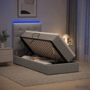 vidaXL LED tárolós ágy matraccal Világosszürke 90 x 190 cm Szövet