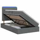 vidaXL LED tárolós ágy matraccal Sötétszürke 120 x 200 cm Szövet