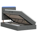 vidaXL LED tárolós ágy matraccal Sötétszürke 120 x 200 cm Szövet