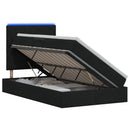 vidaXL LED tárolós ágy matraccal Fekete 120 x 200 cm Szövet