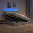 vidaXL LED tárolós ágy matraccal Tópszínű 160 x 200 cm Szövet