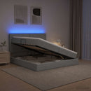vidaXL LED tárolós ágy matraccal Világosszürke 200 x 200 cm Szövet
