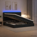 vidaXL LED tárolós ágy matraccal Fekete 200 x 200 cm Szövet