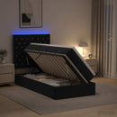 vidaXL LED tárolós ágy matraccal Fekete 90 x 190 cm Bársony
