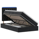 vidaXL LED tárolós ágy matraccal Fekete 120 x 200 cm Bársony
