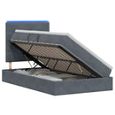 vidaXL LED tárolós ágy matraccal Sötétszürke 120 x 200 cm Bársony