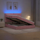 vidaXL LED tárolós ágy matraccal Rózsaszín 160 x 200 cm Bársony